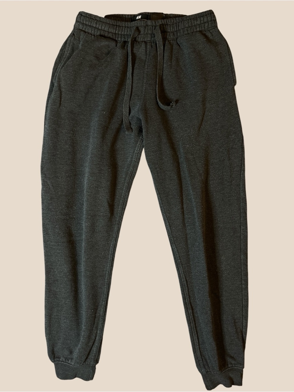 H&M Men's Small Dark Gray Drawstring Joggers 28x38 Inseam: 37.5”